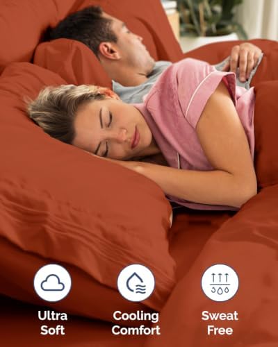 Flex Top Split Head King 6 Piece Sheet Set - Soft & Cooling - Terracotta