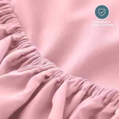 Bare Home Twin XL Fitted Sheet - 1800 Ultra-Soft (Twin XL, Light Pink)