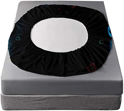 HOSIMA Kids Black Gamepad Twin Bedding Sets,1 Fitted Sheet+2 Pillowcases.