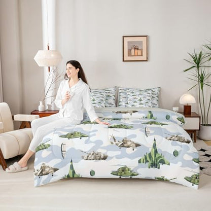 Feelyou Army Military 7 Piece Bedding Set for Kids