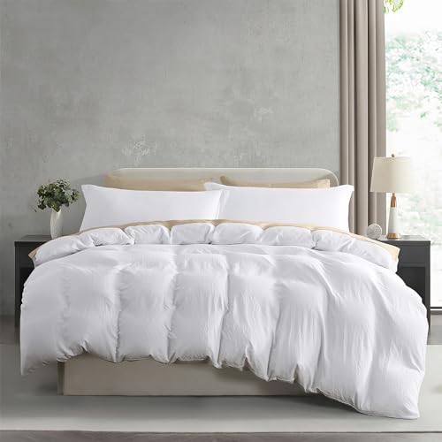 Hearth & Harbor Prewashed Queen Duvet Cover Set, White