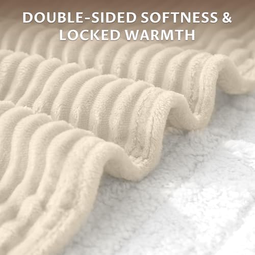 Reaks Heated Throw Blanket, 5 Heat Levels, 3 Hours Auto-Off, 50"x60", Beige