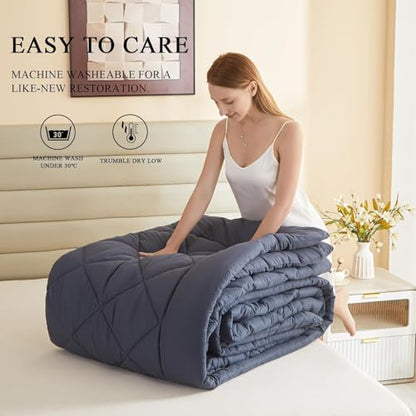 MIOTO 128x120 Oversized King Comforter, Extra Large King Size Comforter Oversized, All Season Soft Lightweight Quilt Down Alternative Duvet Insert with 8 Corner Tabs, Grey