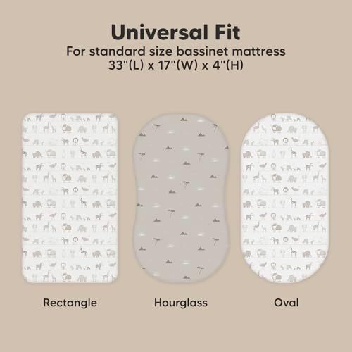 2pk Organic Baby Bassinet Sheets Boys, Girls, Fitted Sheet (Savannah)