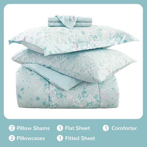 Viviland Kids Full Bedding Sets, Girls Comforter, Green Butterfly