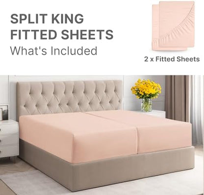 CGK Linens Extra Deep Split King Fitted Sheet Only - Lavender Pink