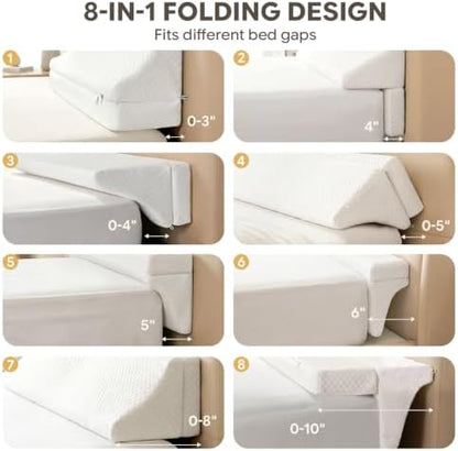 Wedge Pillow Headboard for Bed Gap,Foldable Bed Wedge Gap Filler King Size