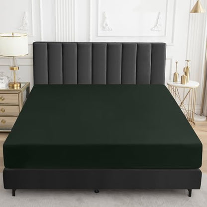 Sufdari Queen Size Mattress Protector,Waterproof Mattress Protector,Fitted Sheet Style Mattress Cover with 18" Deep Pocket,Washable and Comfortable-Green,Queen
