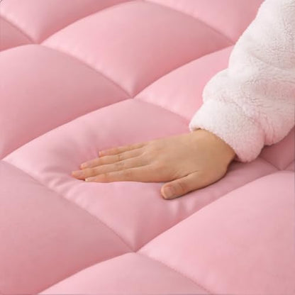 ELEMUSE Pink Twin XL Mattress Topper for College Dorm, Plush Pillow top