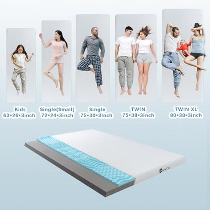 KingChii Memory Foam Camping Mattress, Portable Roll Up Sleeping Pad for Road Trip, Floor Mat Roll Up Futon Mattress for Guests Sleepoverr