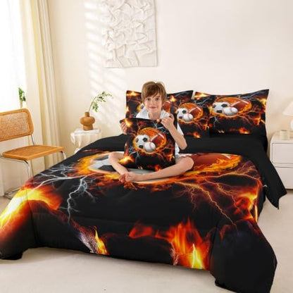 Erosebridal 3D Sports Print Comforter Sets with Sheets -