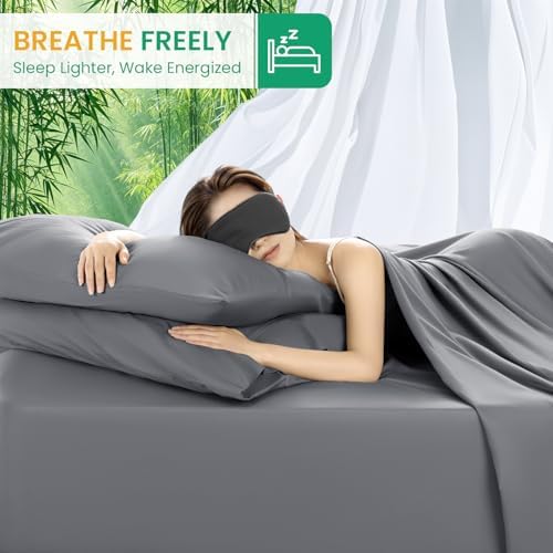 SONORO KATE 100% Viscose Derived from Bamboo_Sheets Cal King Size,4PC