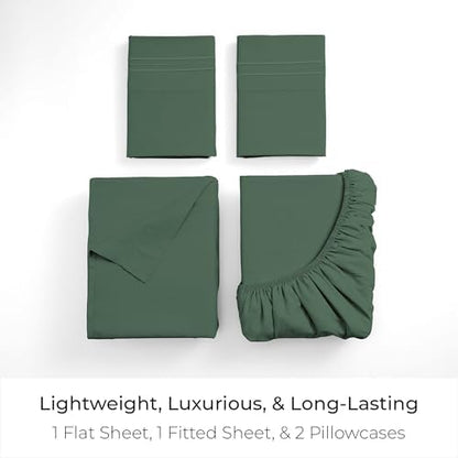 Mellanni Iconic 4-Piece, Ultra Soft Sheet Set (King, Emerald Green)