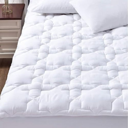 CozyLux Full Mattress Pad, Cotton Top, 450 GSM Down Alternative Fill