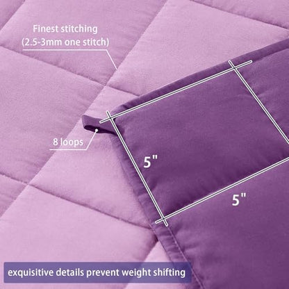 yescool Weighted Blanket for Adults 20lbs Twin Size, 48" x 72", Purple