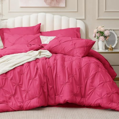 BEDELITE Queen Comforter Set Hot Pink,Lightweight & Soft Comforter