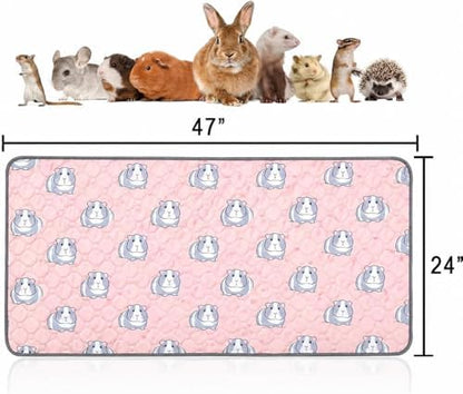 2 pcs Guinea Pig Cage Liners - Washable Guinea Pig Pee Pads, Waterproof Reusable & Anti Slip Guinea Pig Bedding Fast and Super Absorbent Pee Pad for Small Animals Rabbit Hamster Rat (2)
