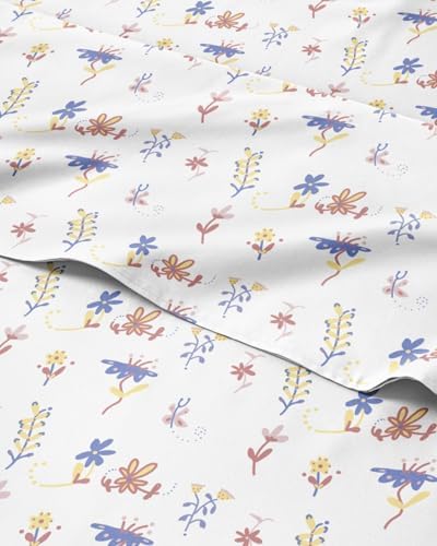 Twin XL 3 Piece Floral Sheet Set - Soft, Breathable & Cooling - Calico