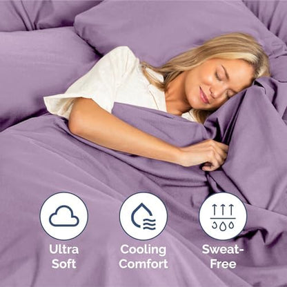 King Size 4 Piece Sheet Set - Ultra Soft & Cooling Sheets - Lilac