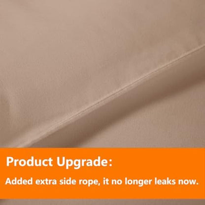 TAIMIT Beige Queen Size Comforter Set - 7 Pieces, Bed in a Bag Bedding Sets with All Season Soft Quilted Warm Fluffy Reversible Comforter,Flat Sheet,Fitted Sheet,2 Pillow Shams,2 Pillowcases