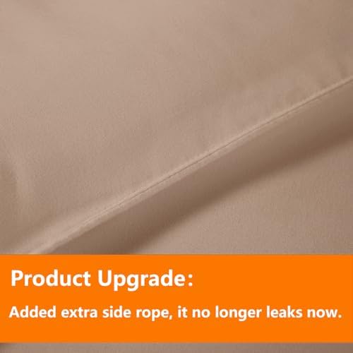 TAIMIT Beige Full Size Comforter Set - 7 Pieces, Bed in a Bag Bedding Sets with All Season Soft Quilted Warm Fluffy Reversible Comforter,Flat Sheet,Fitted Sheet,2 Pillow Shams,2 Pillowcases