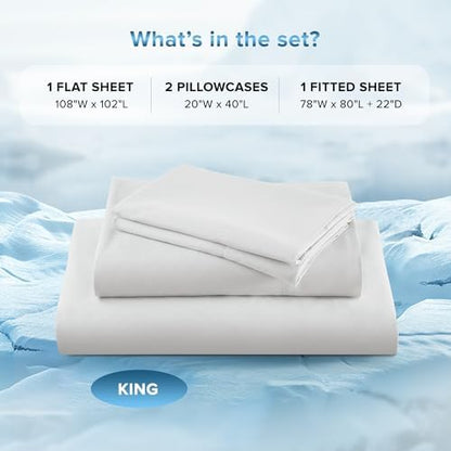 Comfort Spaces Coolmax Cooling Sheet Set, King Extra Deep Pocket 4 Piece