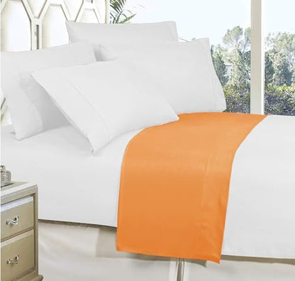 Elegant Comfort Premium Hotel Quality 1-Piece Flat Sheet, Luxury and Softest 1500 Premium Hotel Quality Microfiber Bedding Flat Sheet, Wrinkle-Free, Stain-Resistant, Queen, Orange