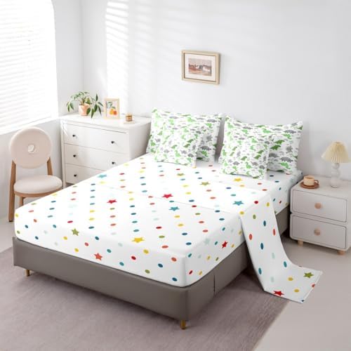 Feelyou Cute Dinosaur 7 Piece Bedding Set for Kids