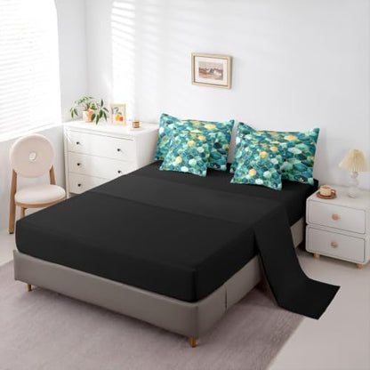 Erosebridal 3D Marble Honeycomb Comforter Set King Size,Geometric Hexagon Bedding Set for Kids Teens,Modern Foil (Comforter+Fitted+Flat Sheet+2 Pillowcases+2 Throw Pillow Covers) 7 Pieces Bed Set