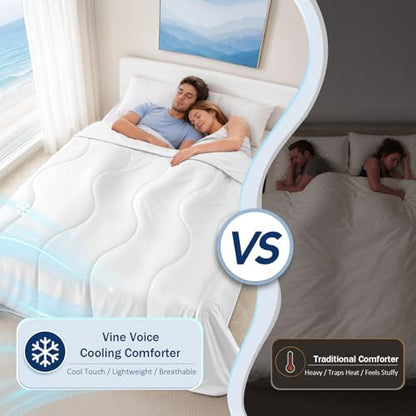 Cooling Comforter for Hot Sleepers, Twin 68x90, Arctic White