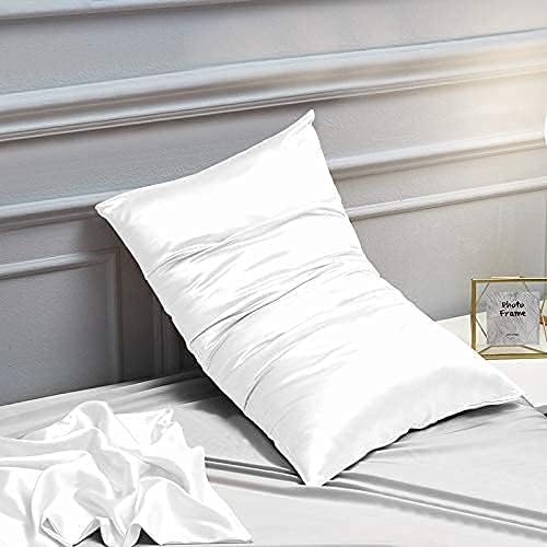 NTBAY 12 Pack Satin King Pillowcases for Hair and Skin, Luxurious and Silky Pillow Cases with Envelope Closure, 20 x 36 Inches, White