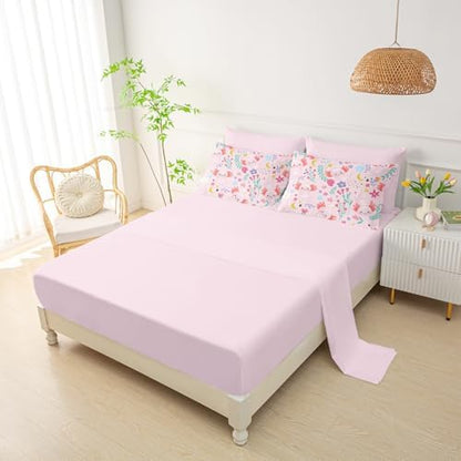 QOOMO Axolotl 7 Pieces Comforter Set Queen Size,Pink Axolotl Bedding Set