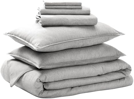 Bare Home Bed-in-A-Bag 7 Piece Set (Full, Heathered Pewter)