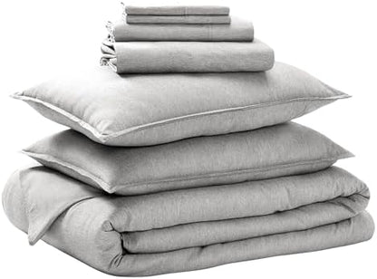 Bare Home Bed-in-A-Bag 7 Piece Set (Queen, Heathered Pewter)