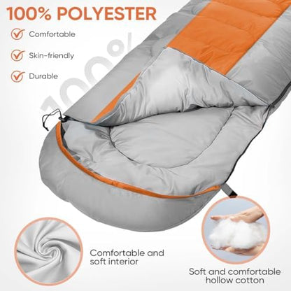 OBTANIM Sleeping Bags Portable Waterproof Camping Sleeping Bag for Adults Kids 4 Seasons Cold Weather or Warm Backpacking Hiking Travel Indoor Outdoor Use
