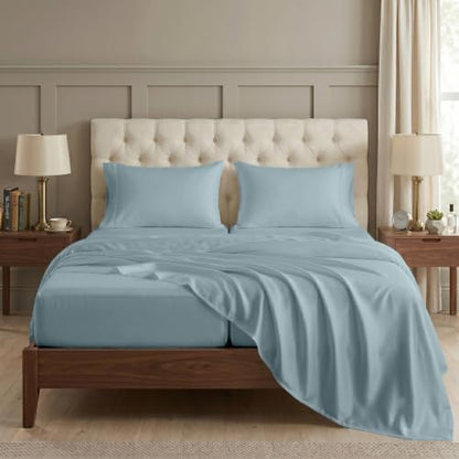 LANE LINEN California King Split Sheets for Adjustable Bed - French Blue