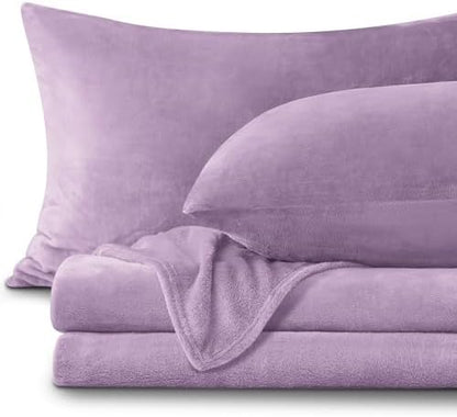 BEDELITE Flannel Sheets Twin Size, Lavender, 3 Pieces