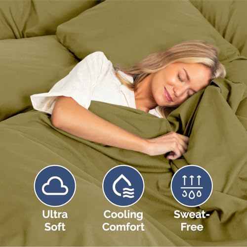 King Size 4 Piece Sheet Set - Ultra Soft & Cooling Sheets - Olive Yellow