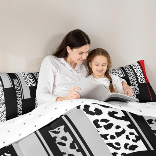 Feelyou Animal Print Ombre Leopard Comforter Set Full Size Kids Boys Girls