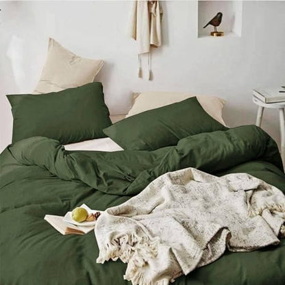 Comforter Queen Size Dark Olive Green, 3 Piece Soft Modern Bedding Set & Collections, Lightweight All Season Bed Quilt Blanket with 2 Pillow Shams for Women Men
