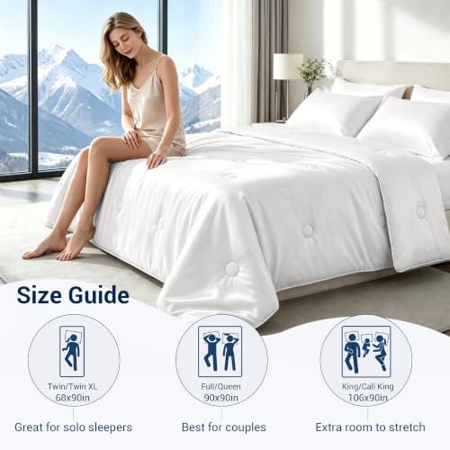 SheRest Cooling Blanket King/Cali King,Ice Silk Comforter for Hot Sleepers