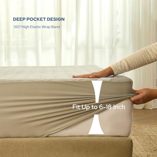 2 Pack Waterproof Mattress Protector Queen Size, Deep Pocket Fit, Washable