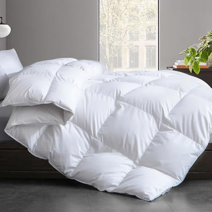Cosybay Feather and Down Fiber Comforter Insert Twin, 100% Cotton Cover