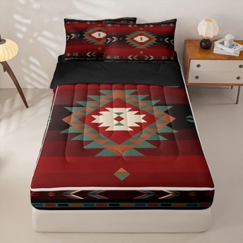 Feelyou Southwest Tribal Comforter Set Full Size Boys Girls Bedding