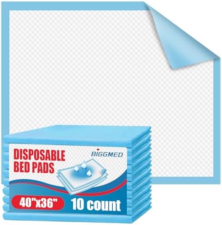 BIGGMED Tear-Resistant Incontinence Bed Pads 40'' x 36'' 130Gram