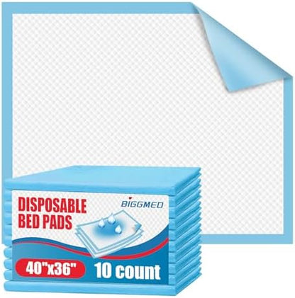 BIGGMED Tear-Resistant Incontinence Bed Pads 40'' x 36'' 130Gram
