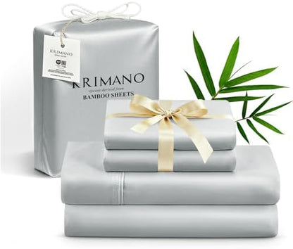 Bamboo Viscose Sheet Set King Size, Cooling Sheets Bed Set 4pcs