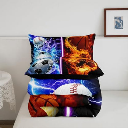 Erosebridal Baseball Soccer Basketball Football Bedding Queen,