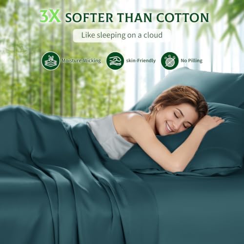 SONORO KATE 100% Viscose Derived from Bamboo_Sheets, Extra Deep Pocket,4PC