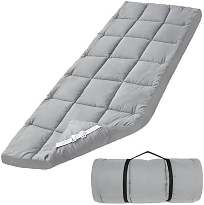 Cot Mattress Topper (Improved Thickness), Foam Quilted Pads for Camping, Soft Comfortable Sleeping Cot Mattress Pad Only, Camping Pad 75"x30" for Camp Cot/Rv Bunk/Narrow Twin Beds, Navy